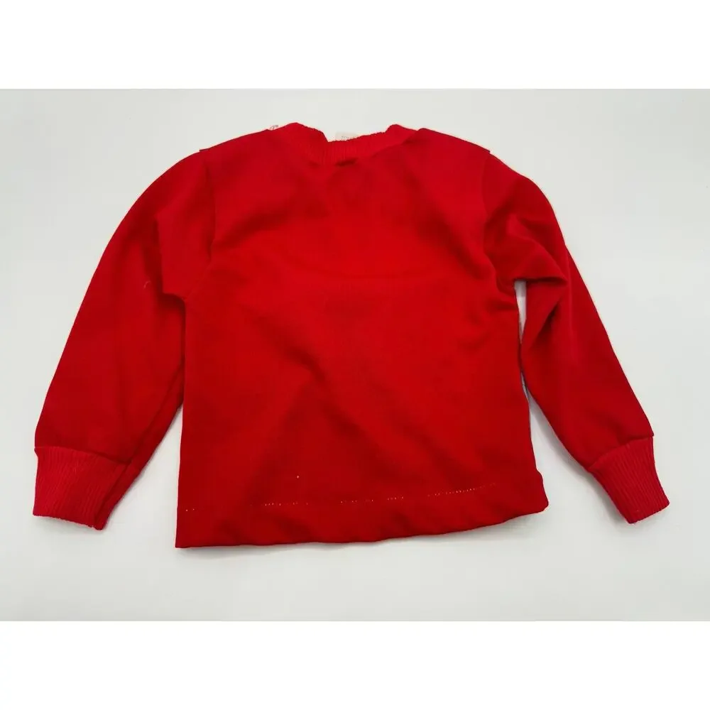 Vintage 80s Playtown Owl Graphic Sweatshirt Red Sleeves Hong Kong 12M RARE‎